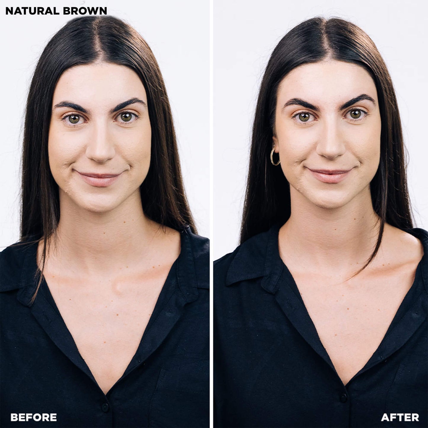 Brow Tint Kit - Color-Natural Brown - Before and after