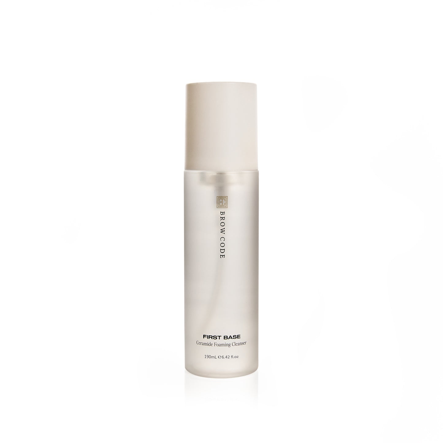 Brow Code First Base Ceramide Foaming Cleanser on a white background