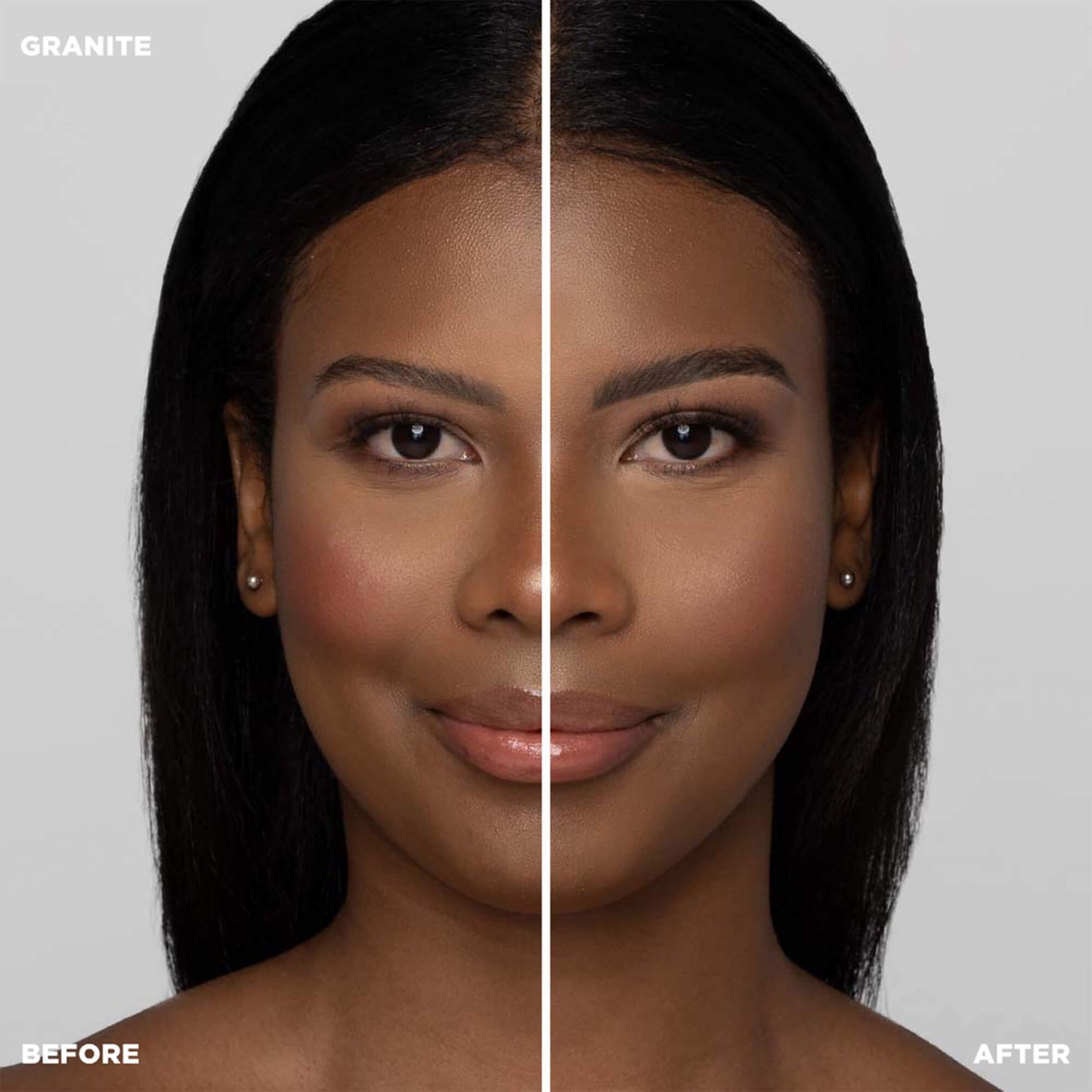 Before and after shot of model wearing Color-Granite - Black