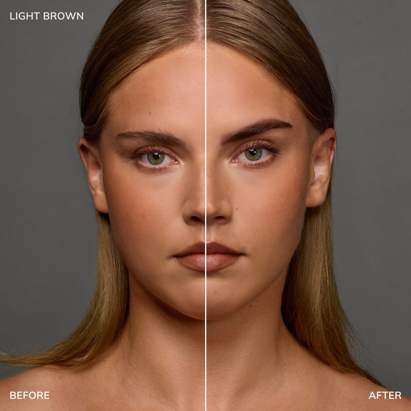 Before and after color-light-brown
