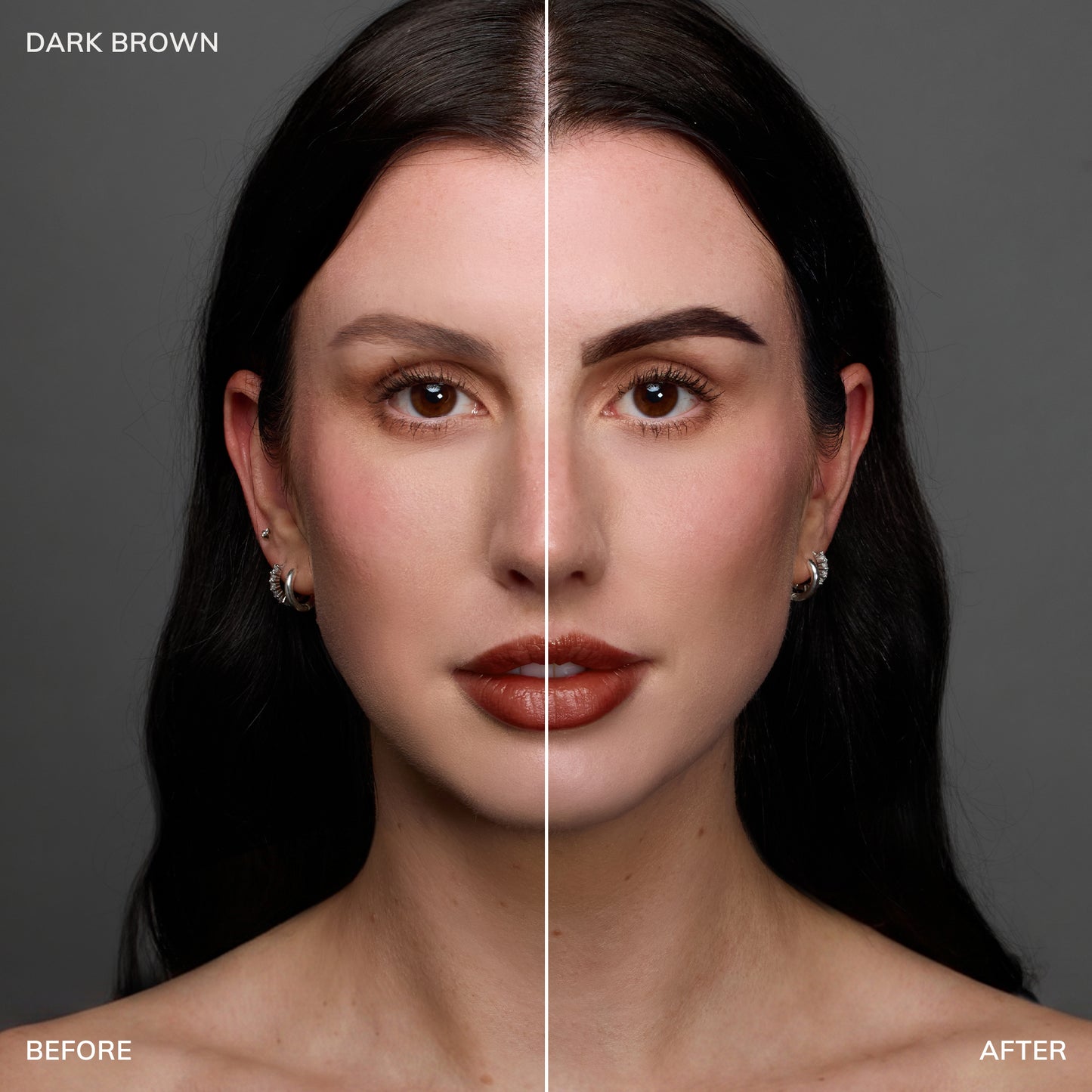 Before and after color-dark-brown